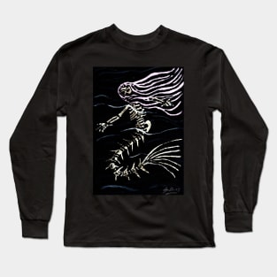 Skeleton Mermaid Long Sleeve T-Shirt